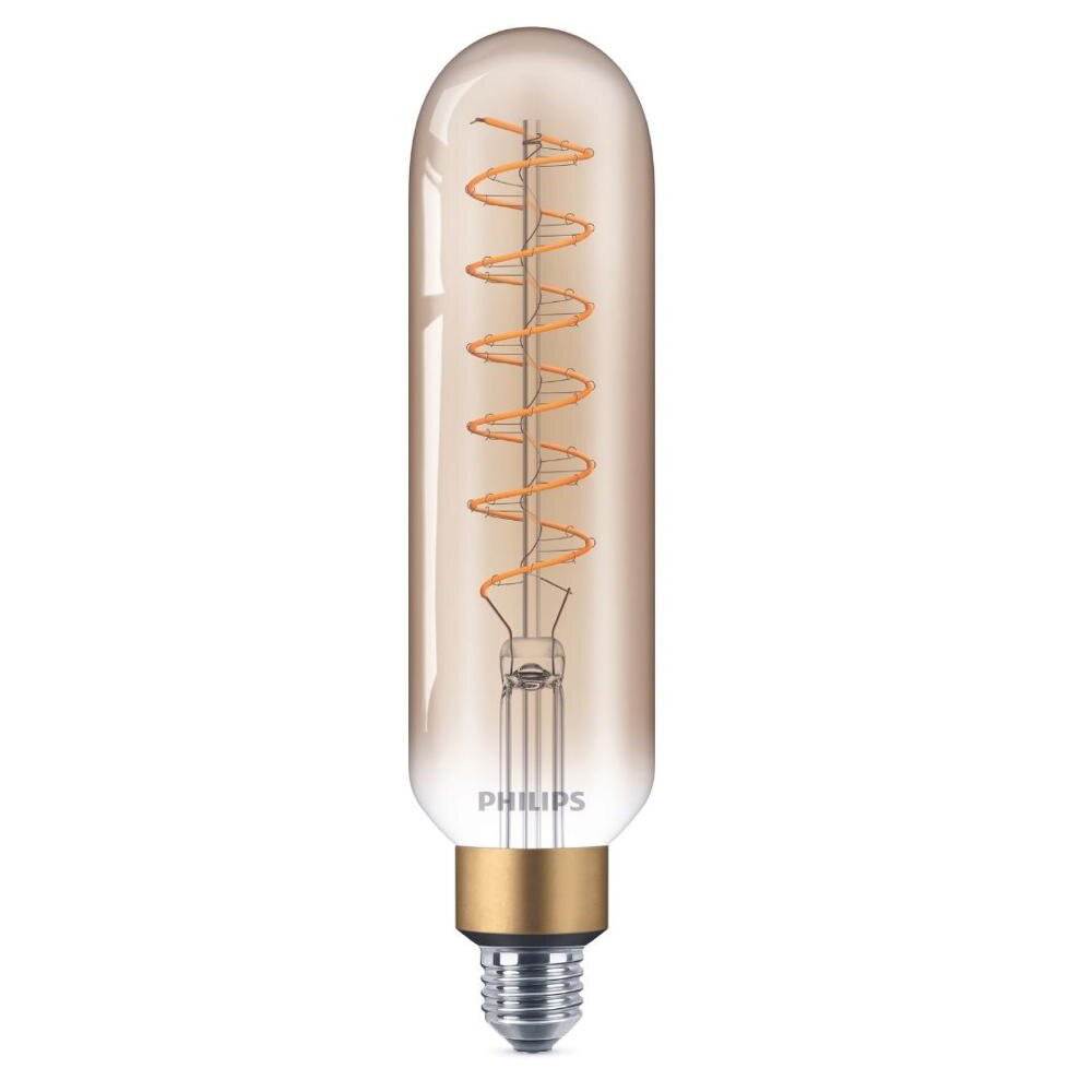 Philips Vintage LED Filament Lampe ersetzt 40W E27 Röhre – T65 6,5W 470lm 1800K dimmbar Einerpack