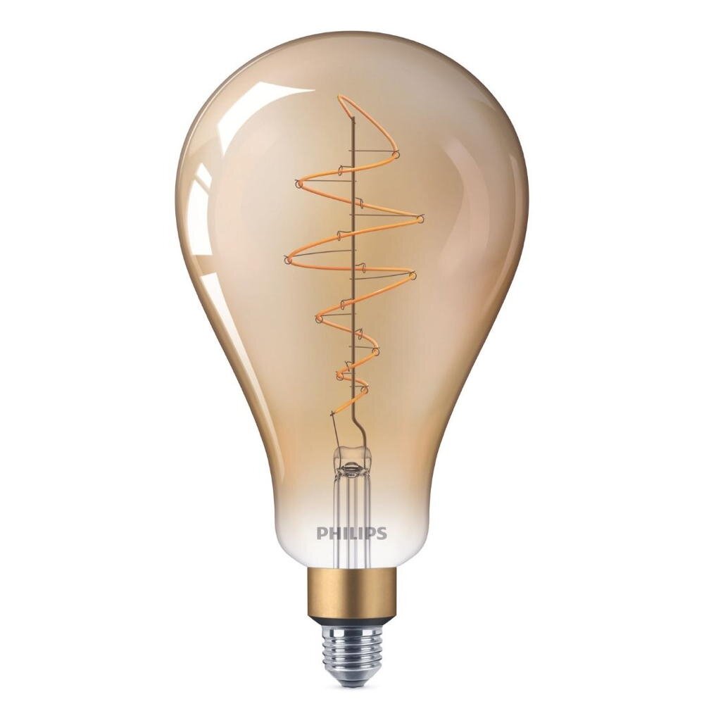 Philips Vintage LED Filament Lampe ersetzt 40W E27 Birne – A160 6,5W 470lm 1800K dimmbar Einerpack