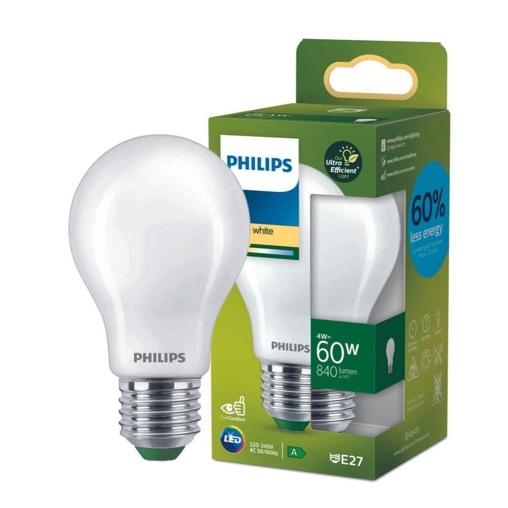 Philips LED Lampe E27 – Birne A60 4W 840lm 2700K ersetzt 60W standard Einerpack