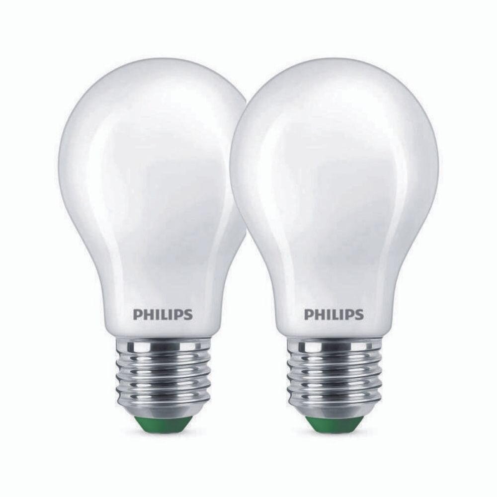 Philips LED Lampe E27 – Birne A60 4W 840lm 2700K ersetzt 60W standard Doppelpack