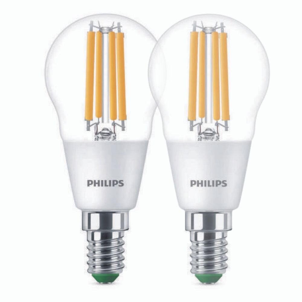 Philips LED Lampe E14 – Tropfen P45 2,3W 485lm 2700K ersetzt 40W Doppelpack