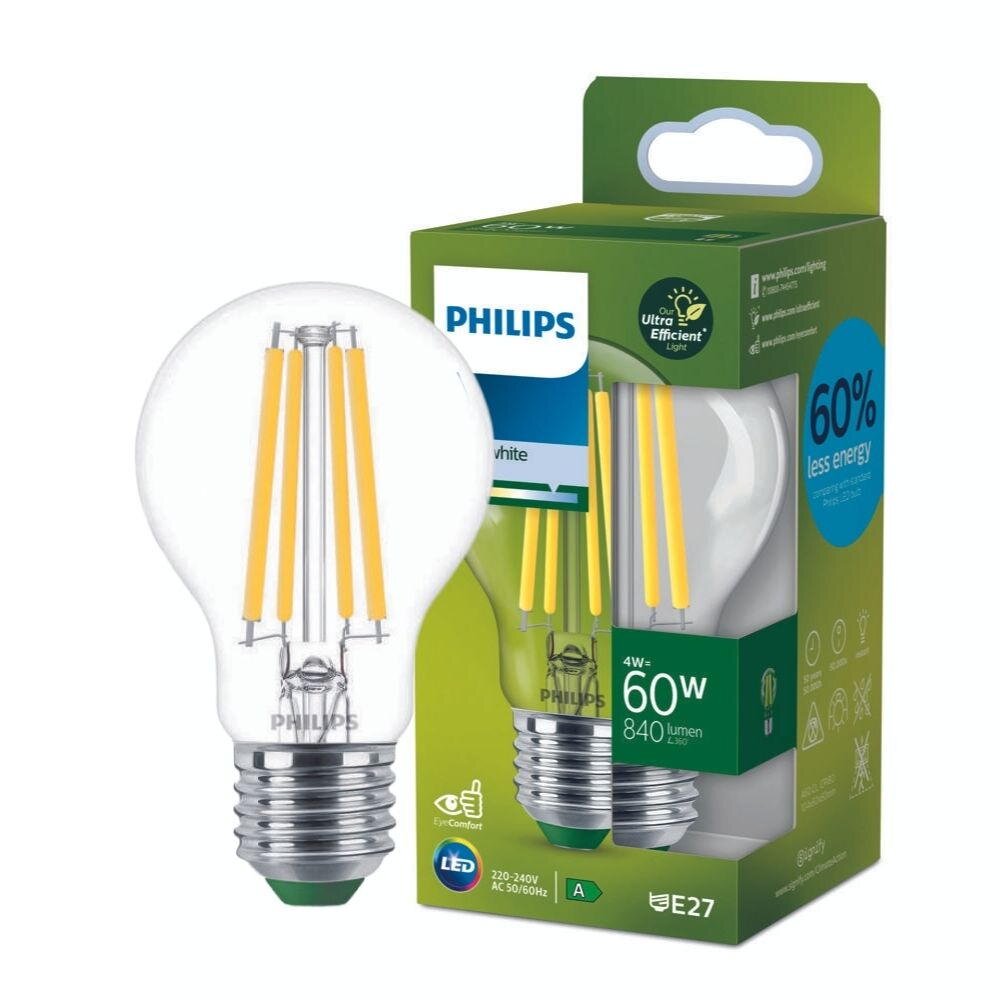 Philips LED Lampe E27 – Birne A60 4W 840lm 4000K ersetzt 60W