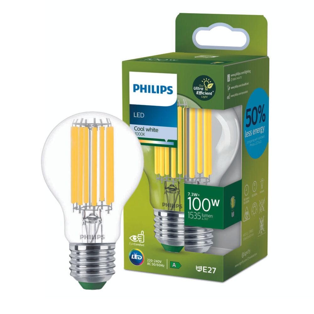 Philips LED Lampe E27 – Birne A60 7,3W 1535lm 4000K ersetzt 100W