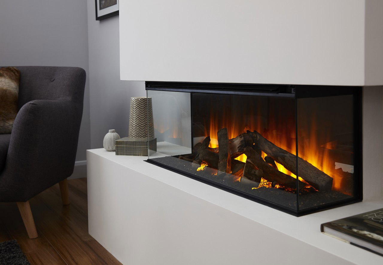 British Fires New Forest 870 Elektrokamineinsatz Standard-Glas New Forest Holzdekoration