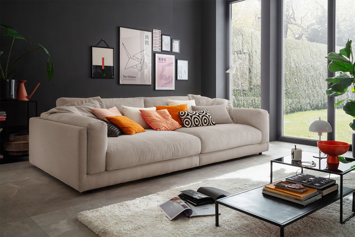 KAWOLA Big Sofa RAINA Cord taupe