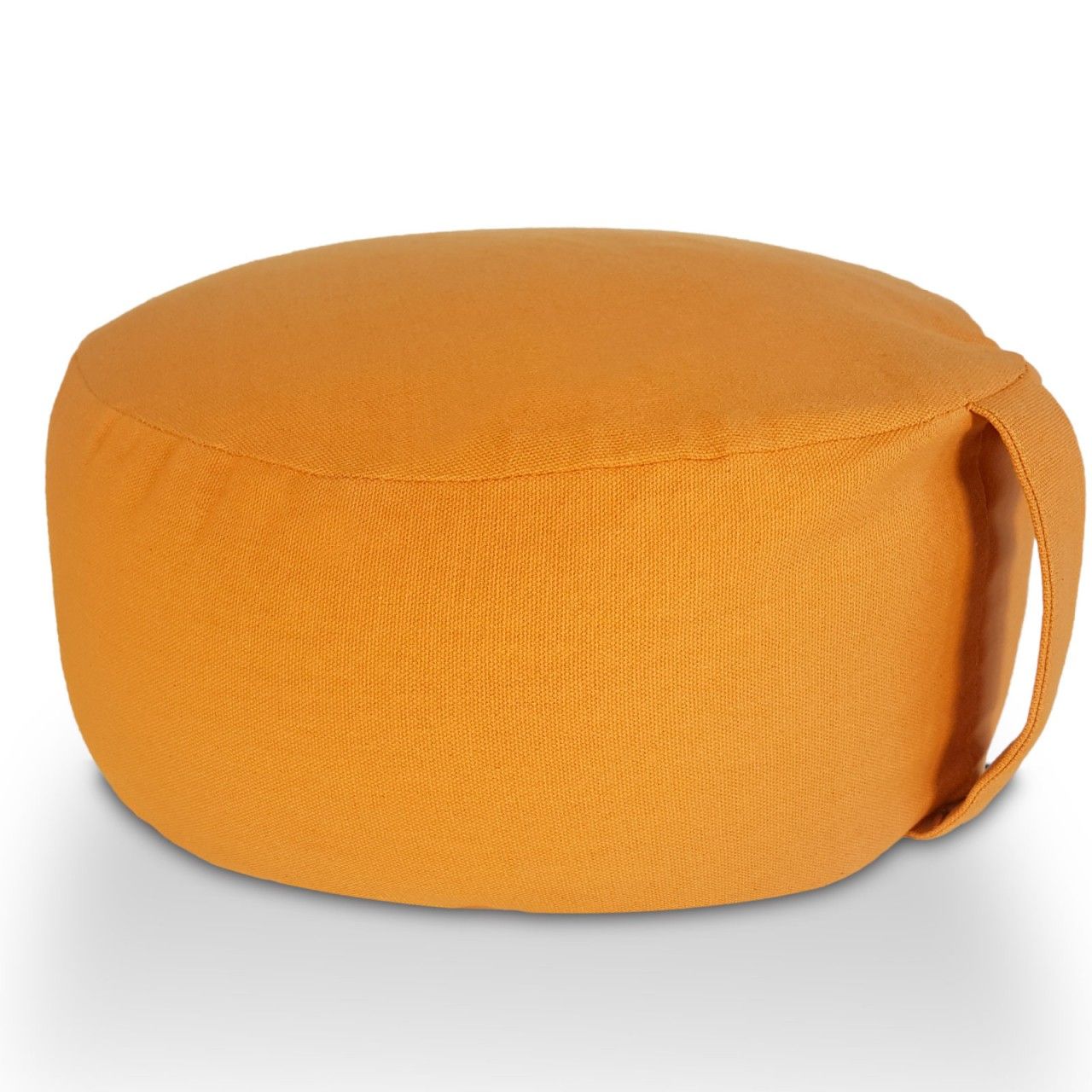 Yogakissen Meditationskissen Sitzkissen Bodenkissen Lotus rund H 14 x ø 31 cm Bezug waschbar gelb – papaya