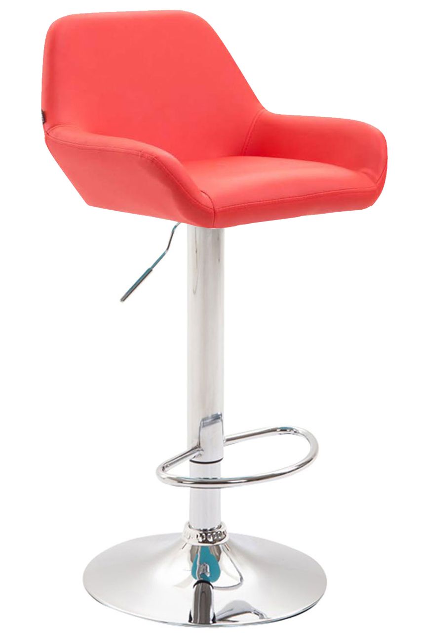 Barhocker Braga Kunstleder chrom rot