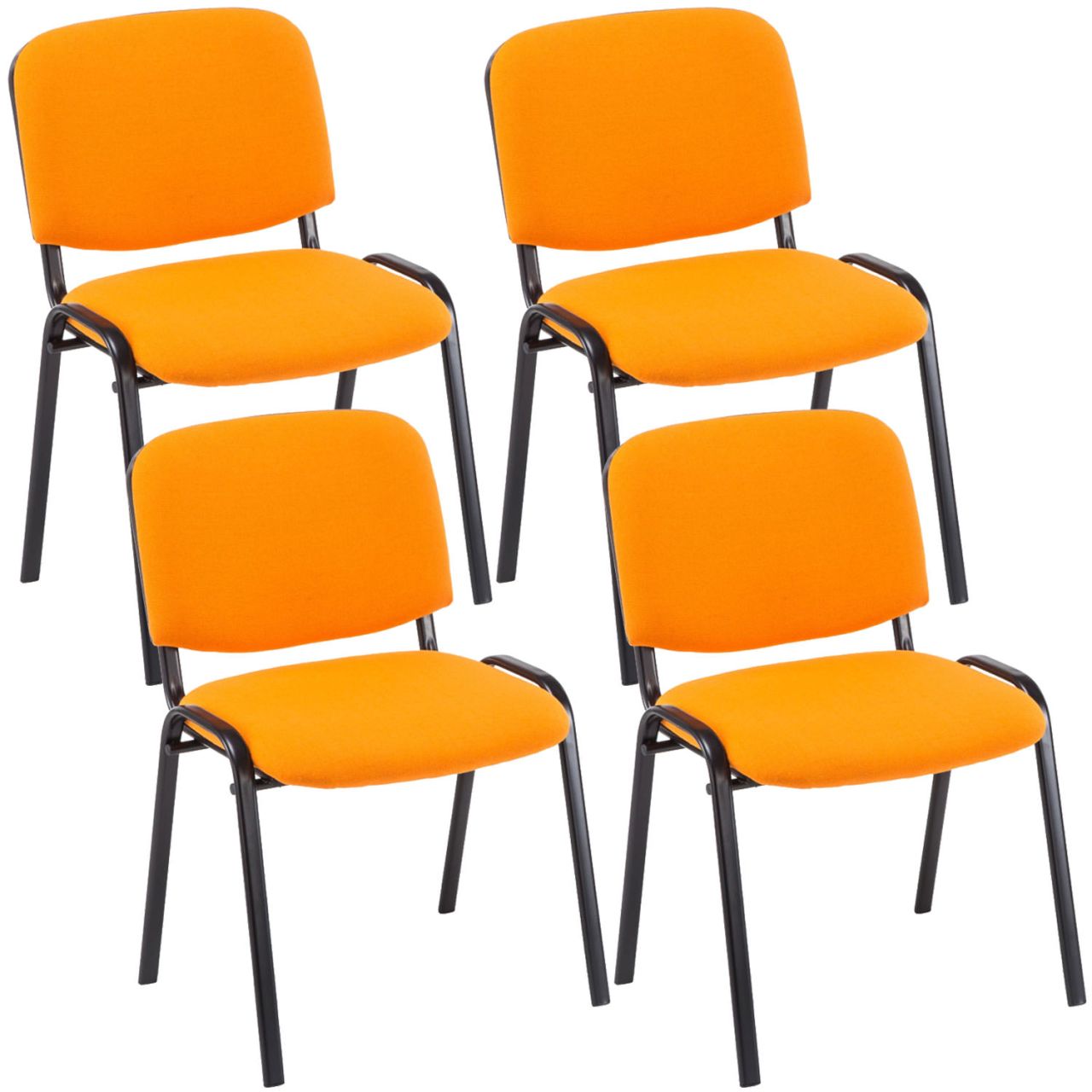 4er Set Besucherstuhl Ken Stoff orange