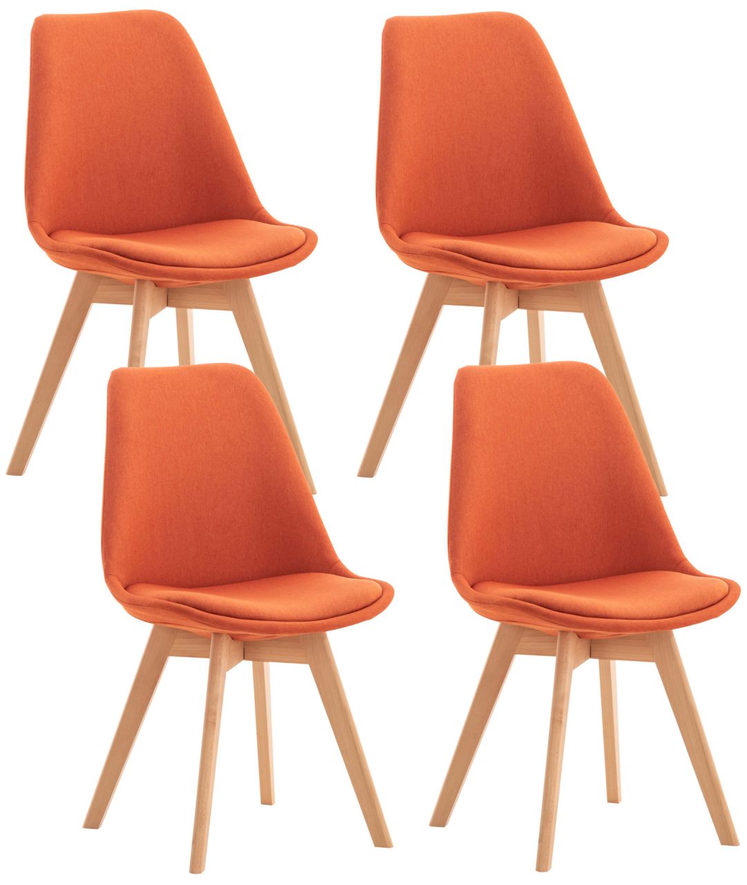 4er Set Stuhl Linares Stoff orange