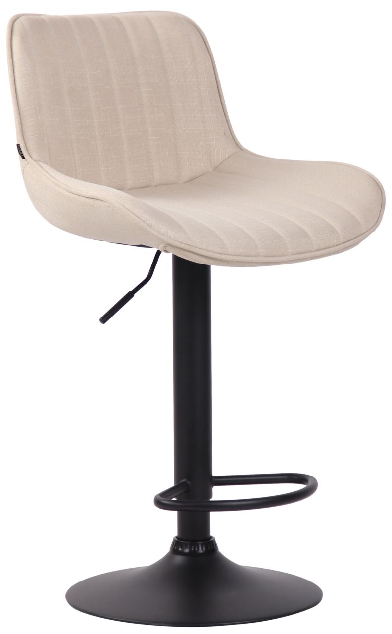 Barhocker Lentini Stoff schwarz creme