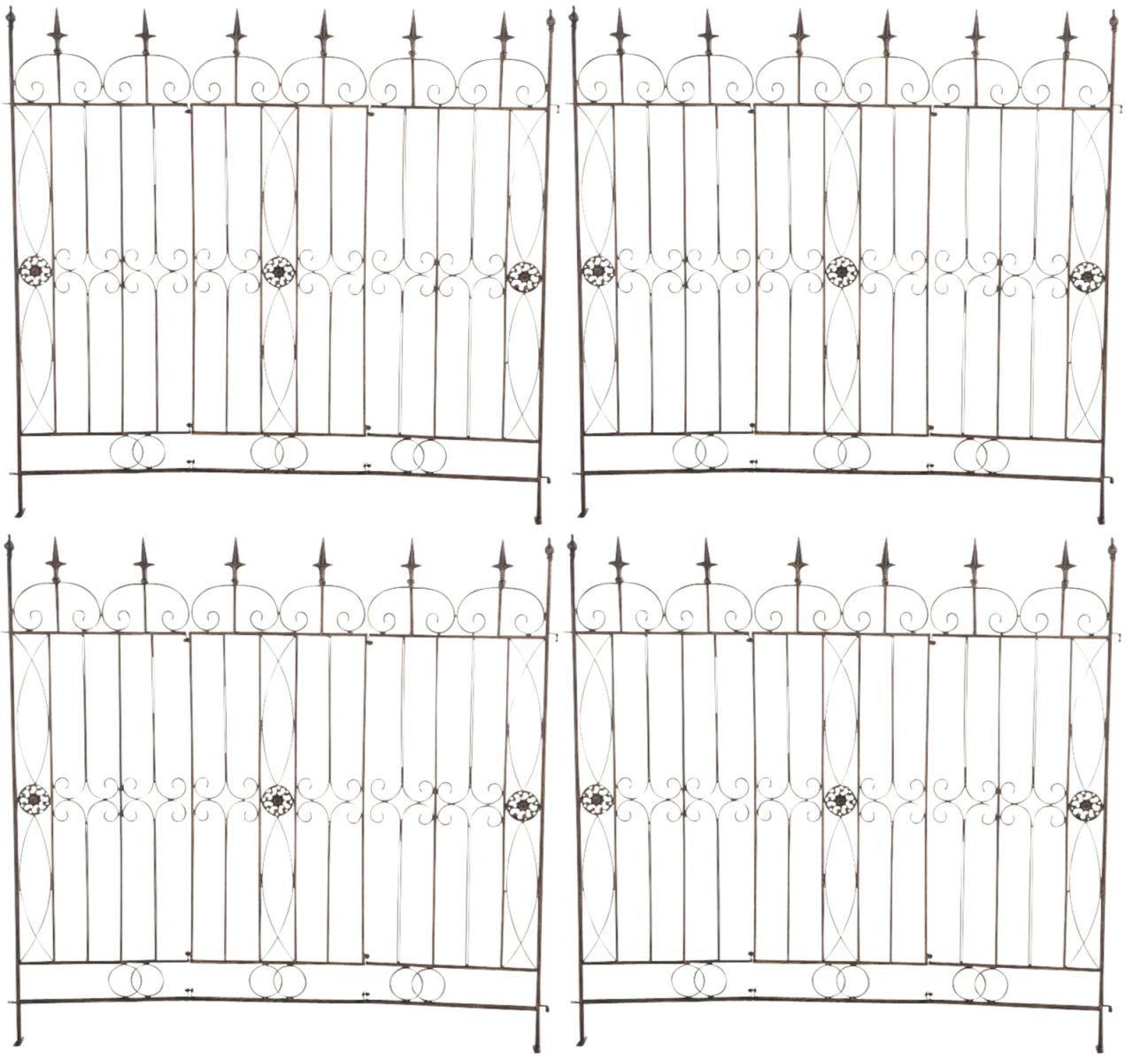 4er Set Gartenzäune Mangold bronze
