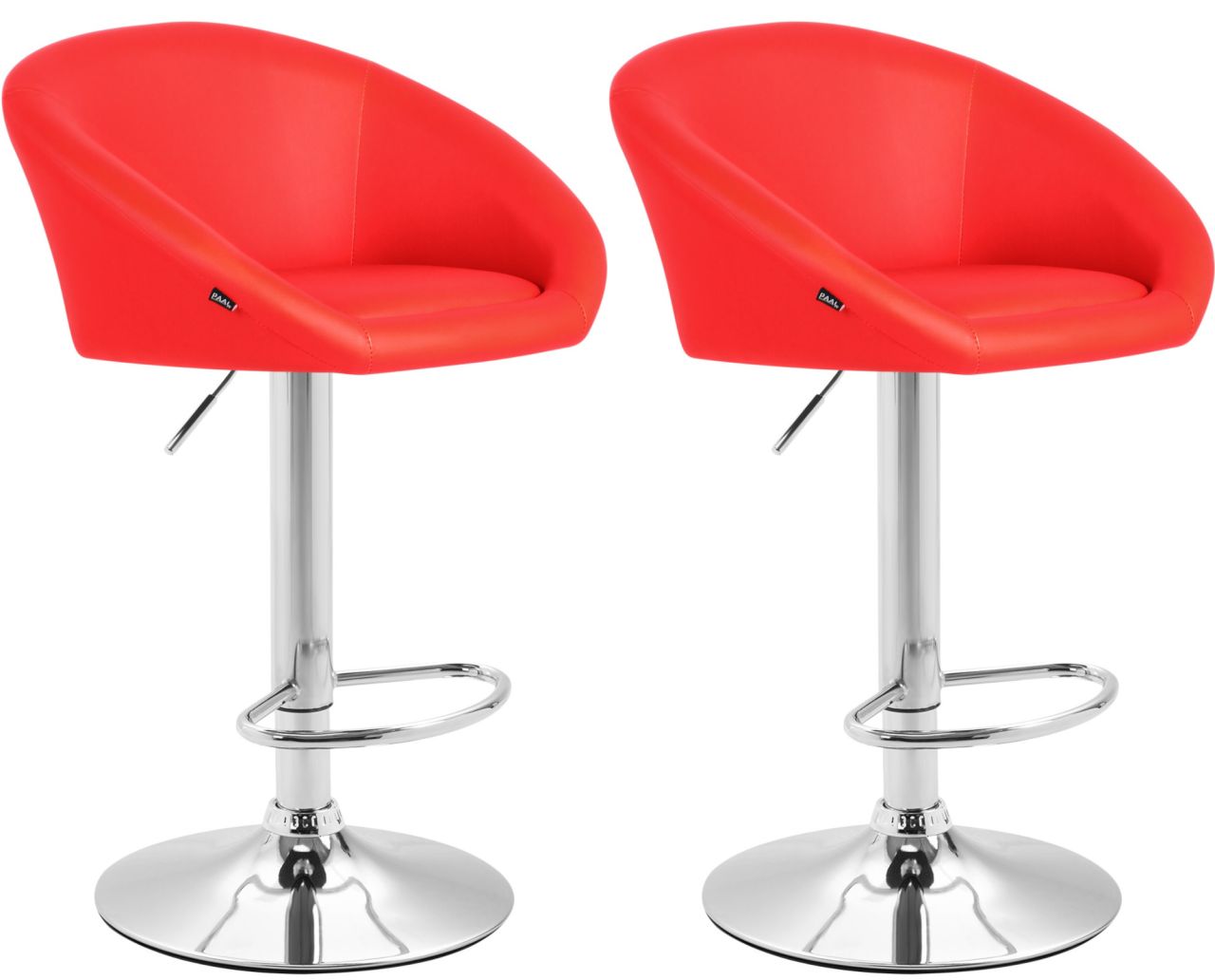 2er Set Barhocker Miami V2 Kunstleder C rot