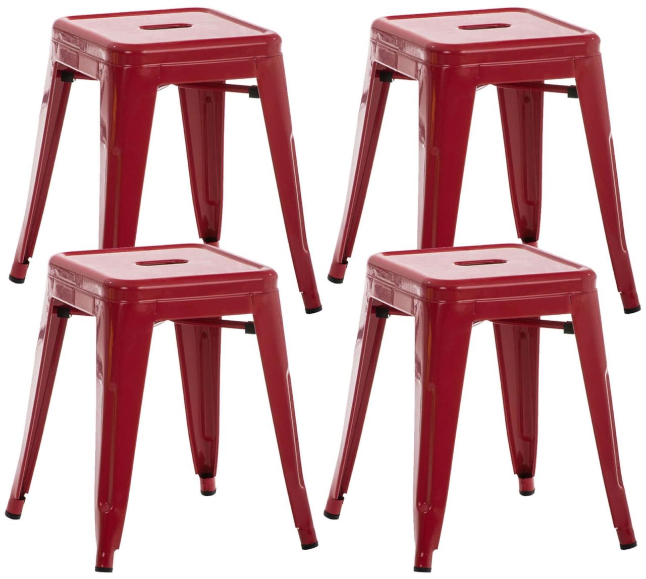 4er Set Hocker Armin rot