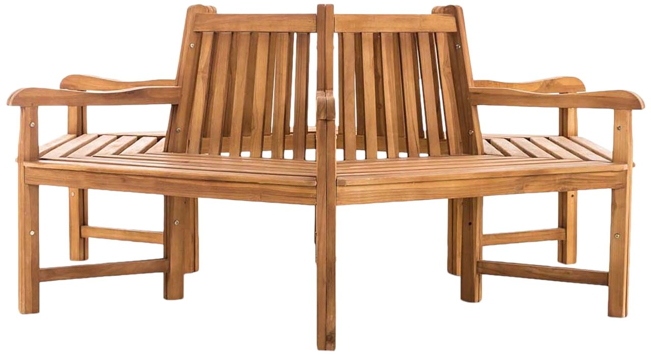 Baumbank Sonja mit Armlehnen 200 cm teak