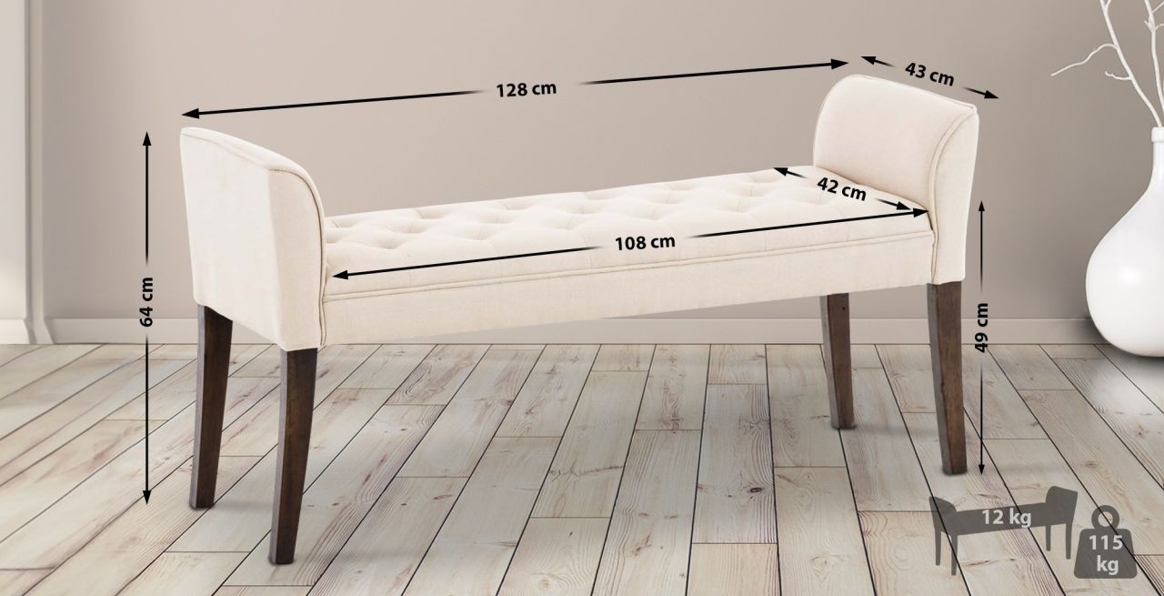 Chaiselongue Cleopatra, antik-dunkel creme