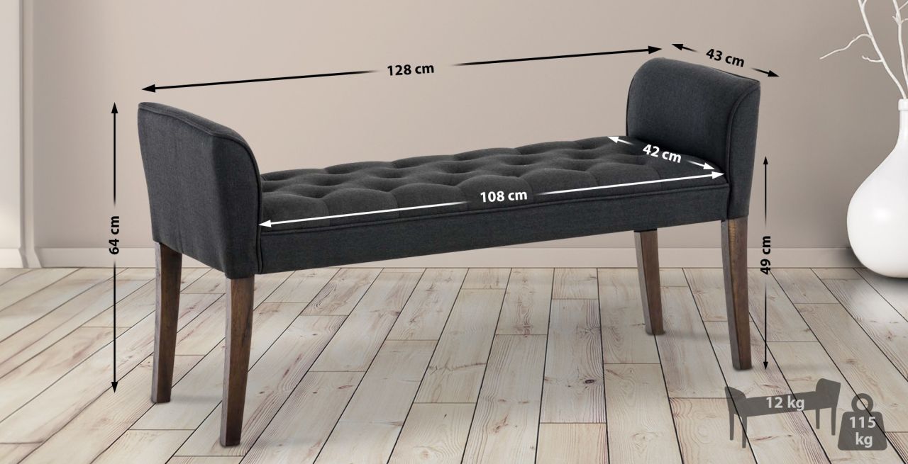 Chaiselongue Cleopatra, antik-dunkel dunkelgrau