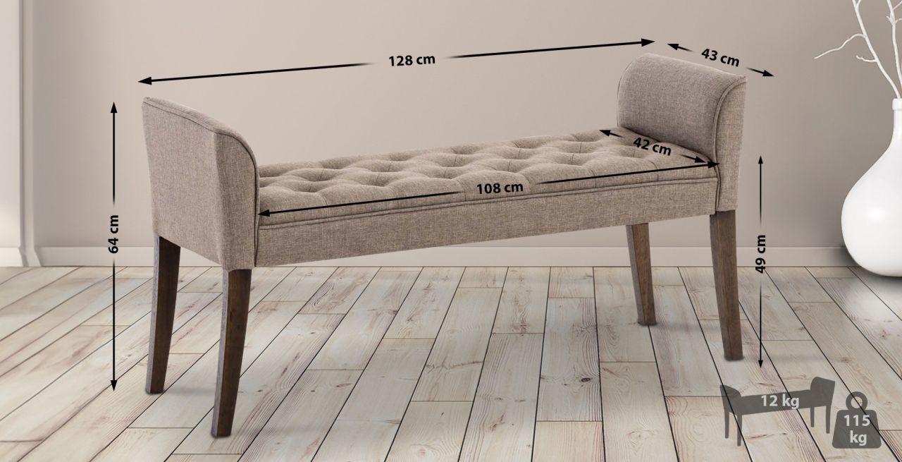 Chaiselongue Cleopatra, antik-dunkel taupe