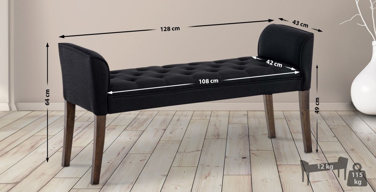 Chaiselongue Cleopatra, antik-dunkel schwarz