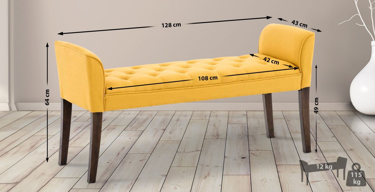 Chaiselongue Cleopatra, antik-dunkel gelb