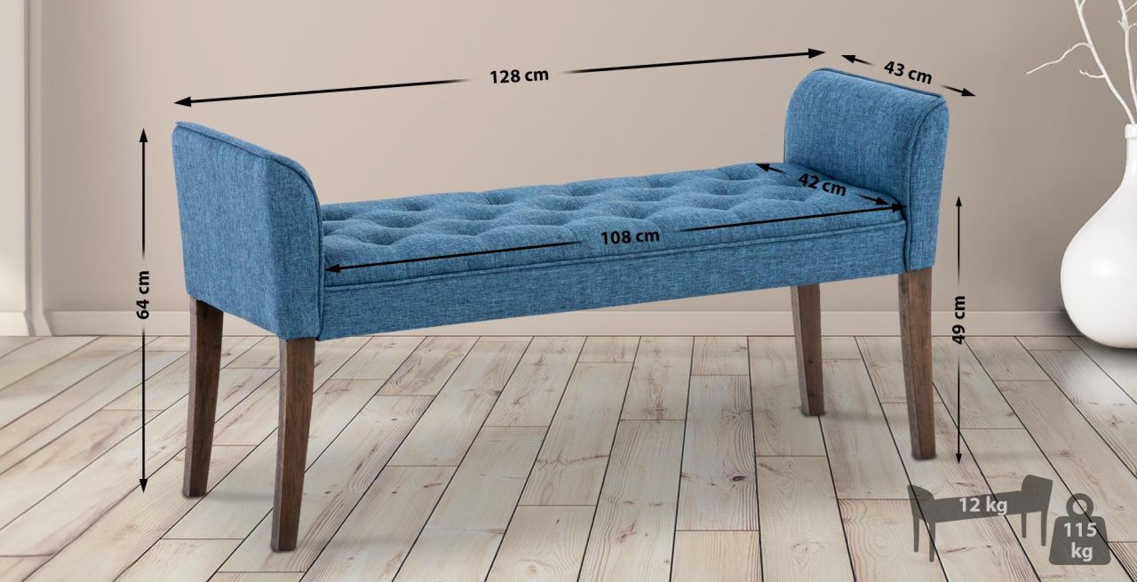 Chaiselongue Cleopatra, antik-dunkel blau