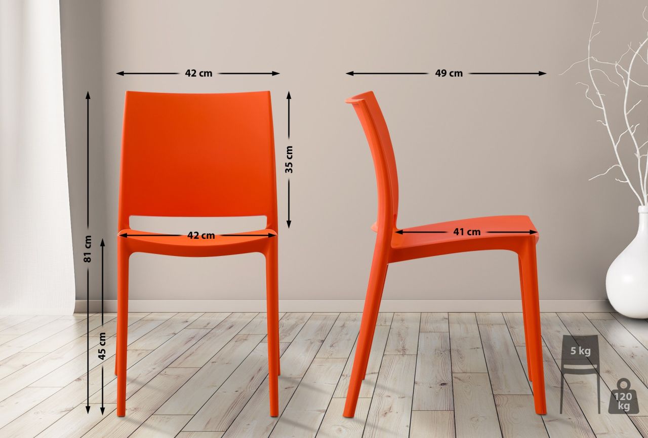 2er Set Stuhl Meton orange