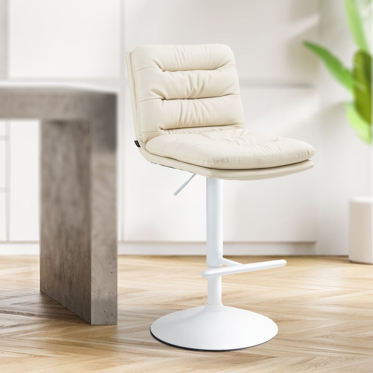 Barhocker Damar Kunstleder weiß creme