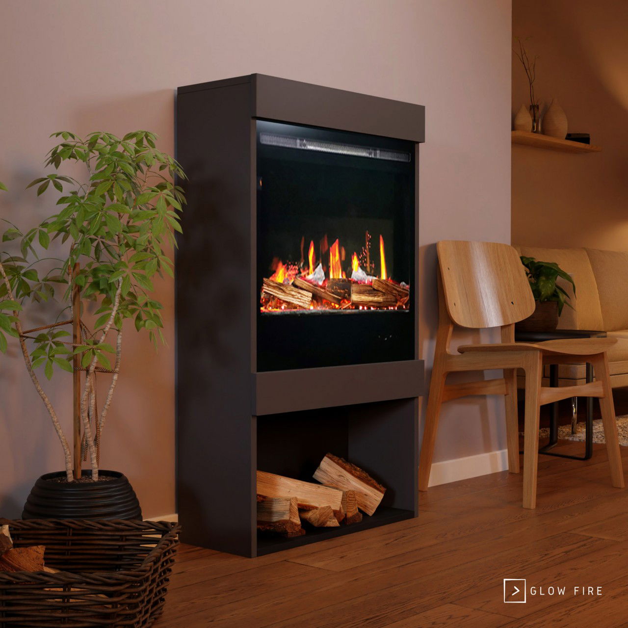 Glow Fire SCM-1 Elektrokamin Screen Motion Grauton