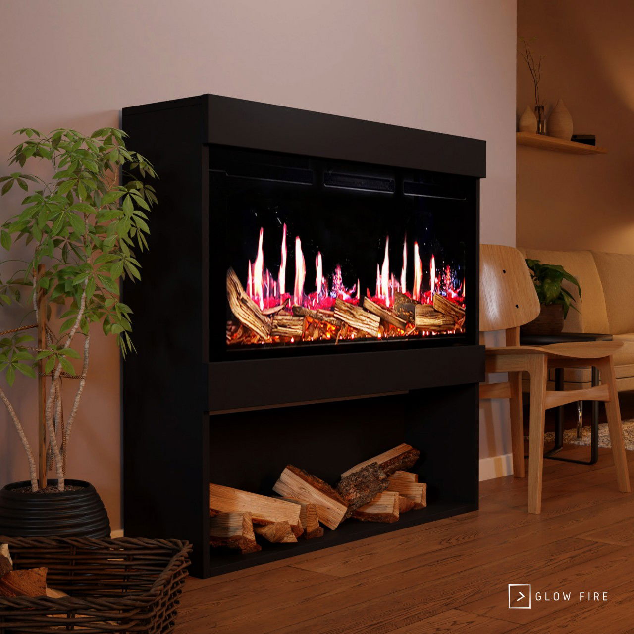 Glow Fire SCM-2 Elektrokamin Screen Motion Schwarz