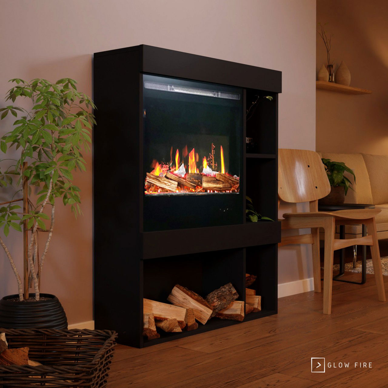 Glow Fire SCM-3 Elektrokamin Screen Motion Schwarz