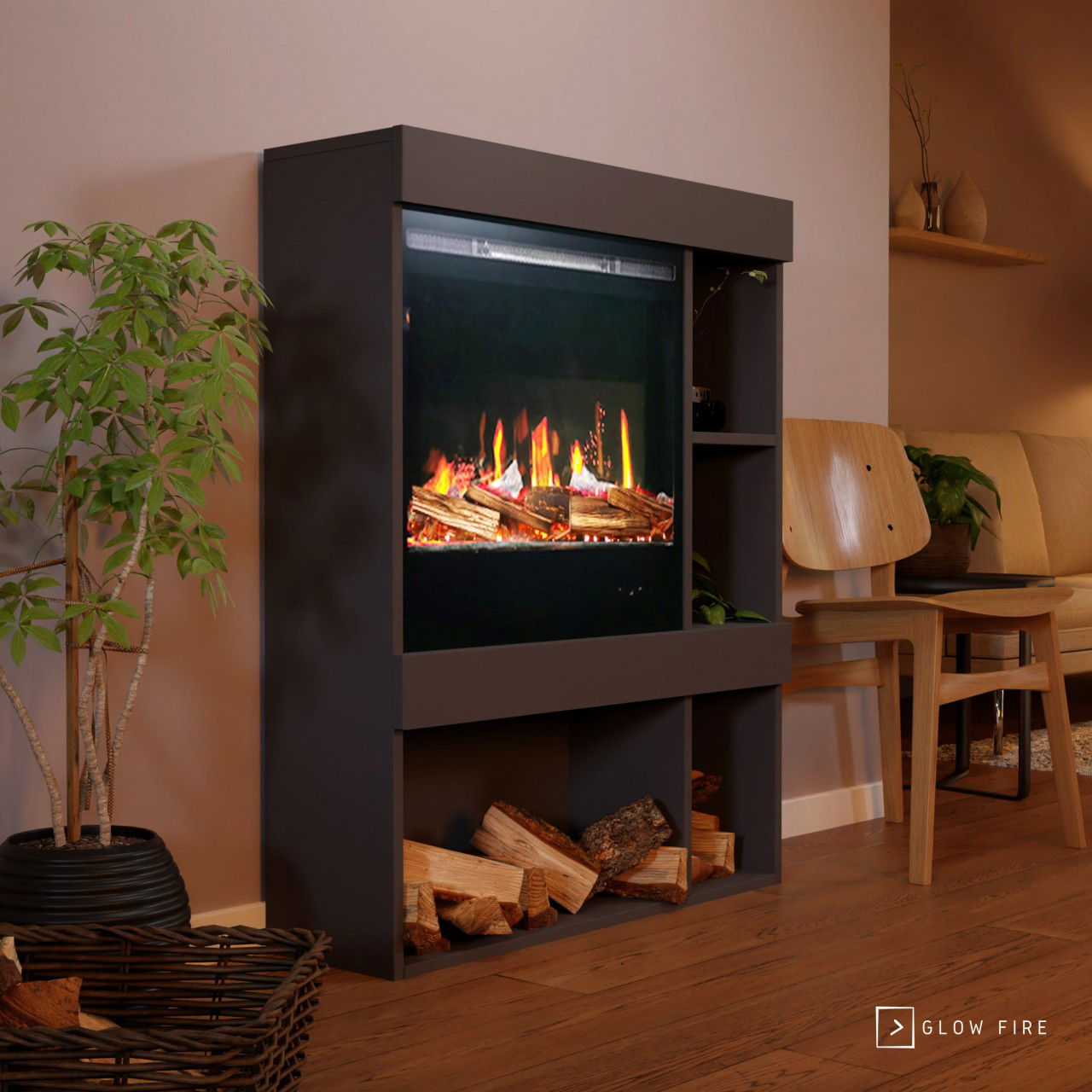 Glow Fire SCM-3 Elektrokamin Screen Motion Grauton