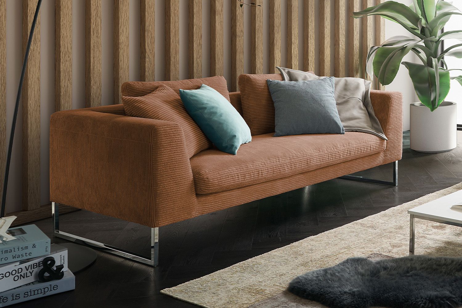 KAWOLA Sofa ARIAN Cord rost