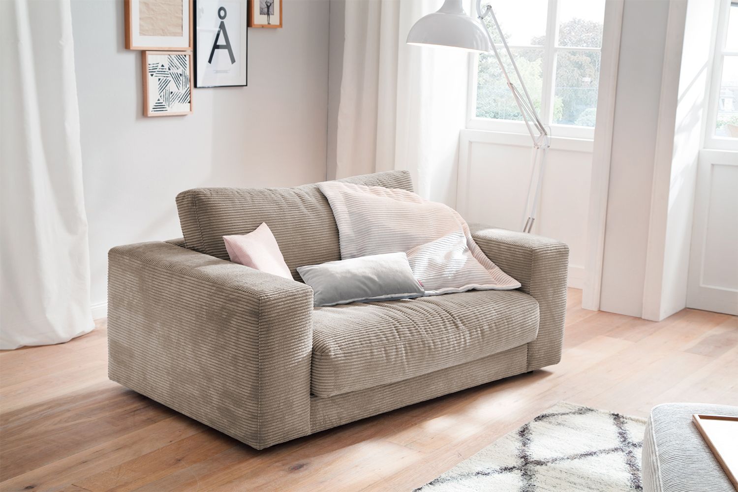 KAWOLA Doppelsessel MADELINE Loveseat Cord taupe