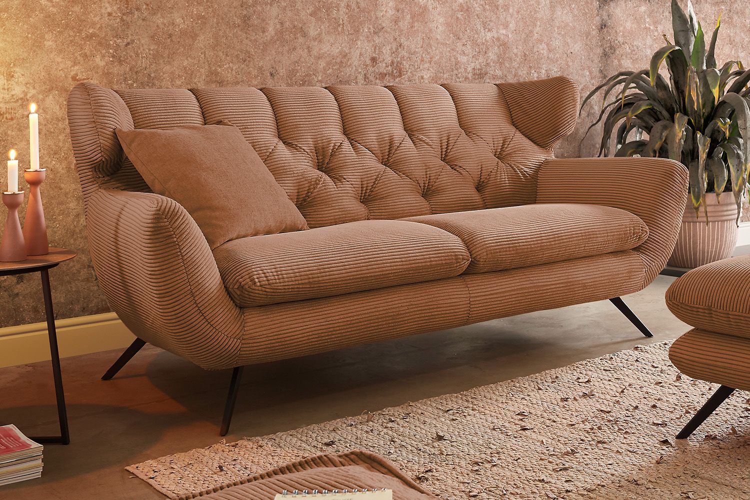 KAWOLA Sofa CHARME Cord rost