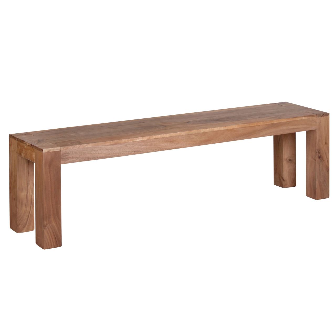 Esszimmer Sitzbank MUMBAI Massiv-Holz Akazie 160 x 45 x 35 cm Holz-Bank Natur-Produkt Küchenbank im Landhaus-Stil