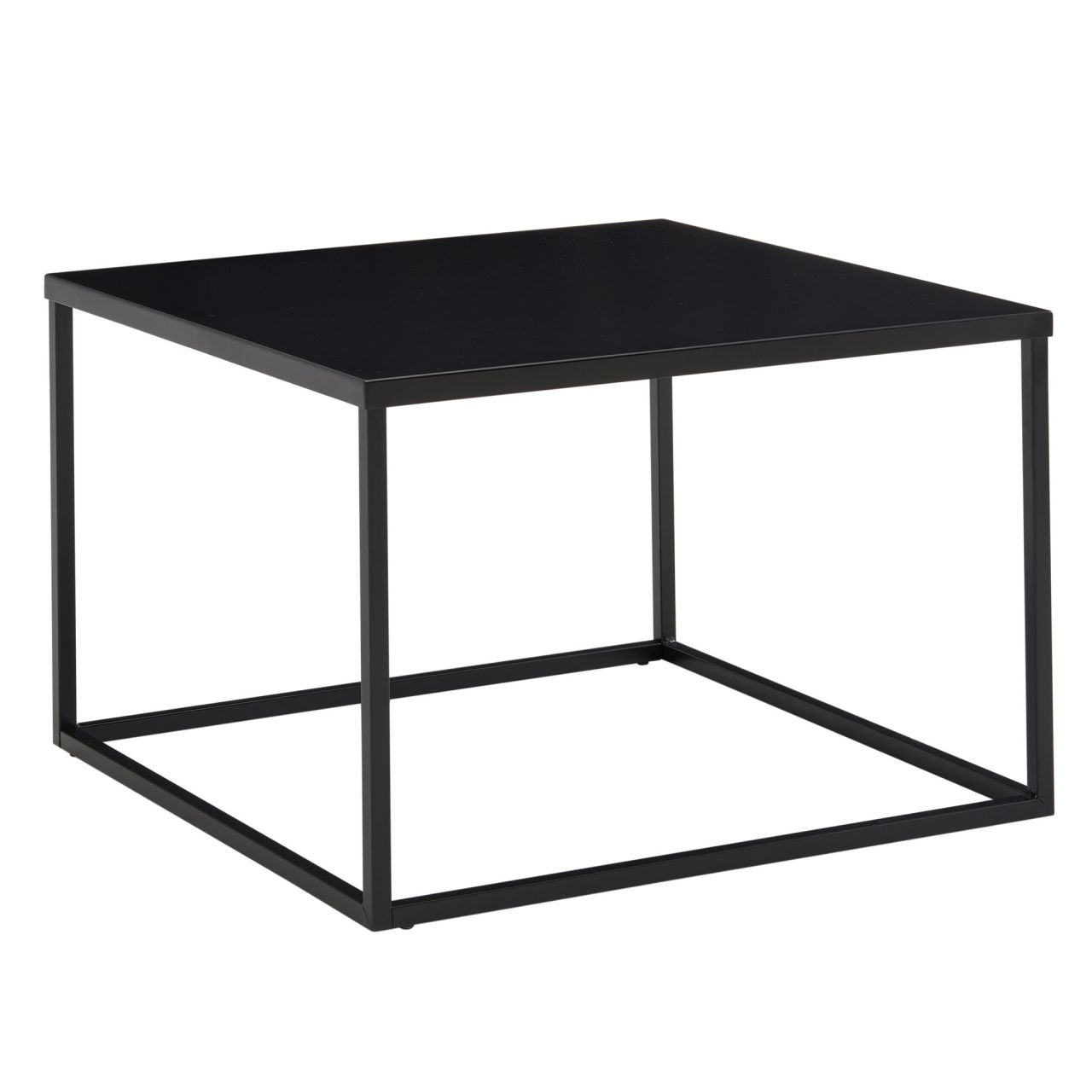 Couchtisch 60x60x40 cm Metall Wohnzimmertisch Industrial Schwarz, Sofatisch Quadratisch, Loungetisch Kaffeetisch Stahl, Beistelltisch Quadratisch