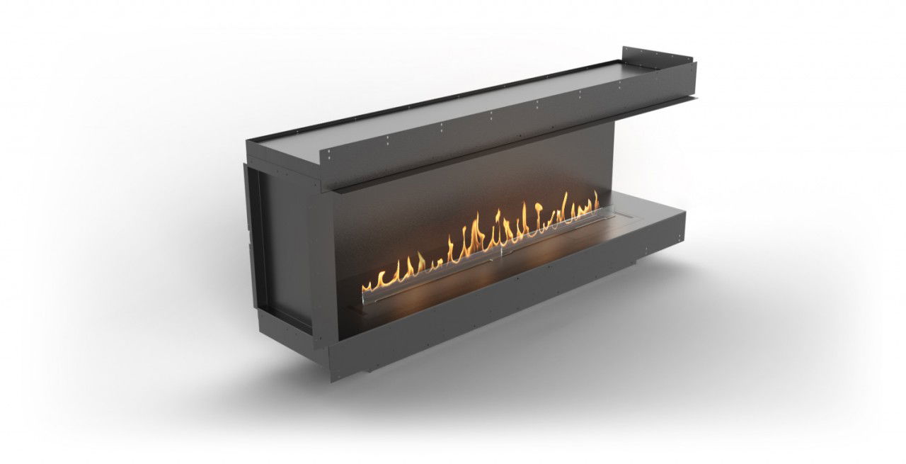 Planika Forma Firebox RIGHT-CORNER mit BEV Automatikbrenner FLA 3 Forma 1800