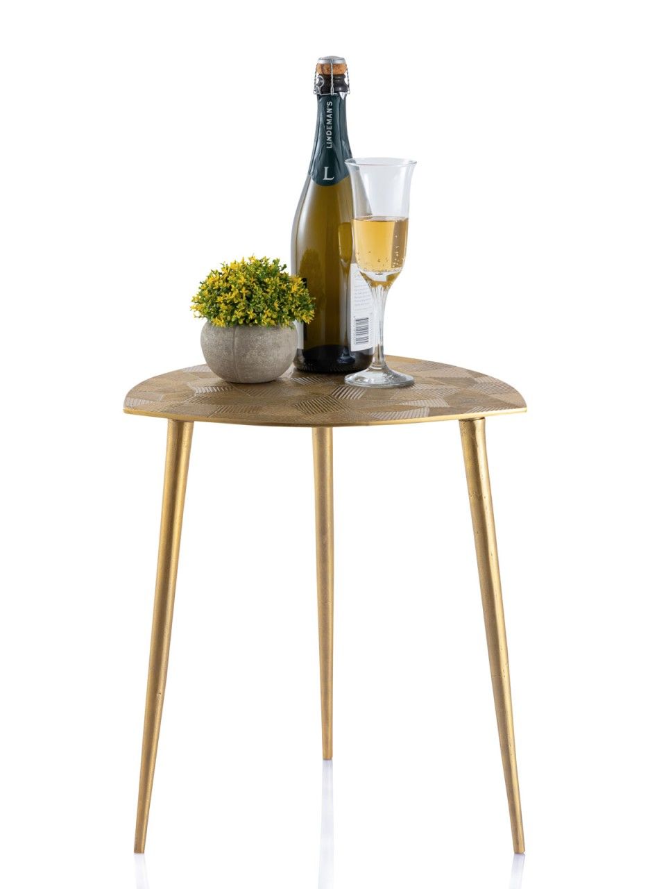 Beistelltisch Metall Dekotisch Alster 40x45x40 cm dreieckig klass. Design Aluminium silber o. gold gold