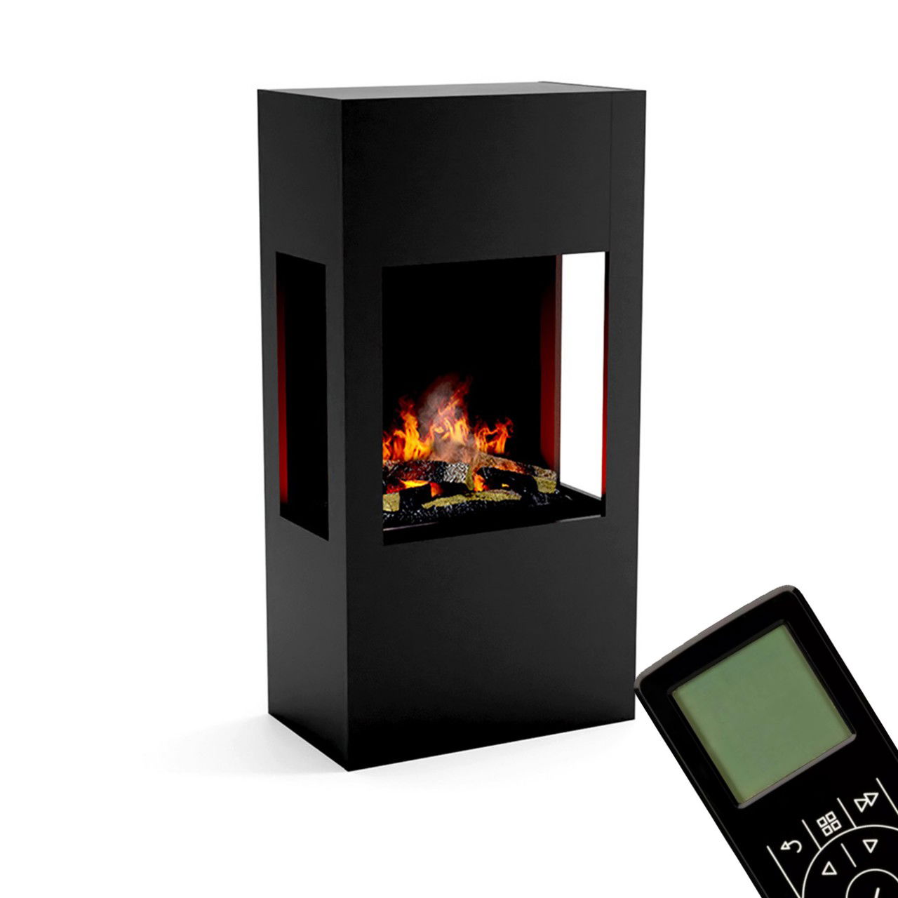 Glow Fire Böll Elektrokamin OMC600 Schwarz OMC 600 mit Deluxe Echtholzdekoration