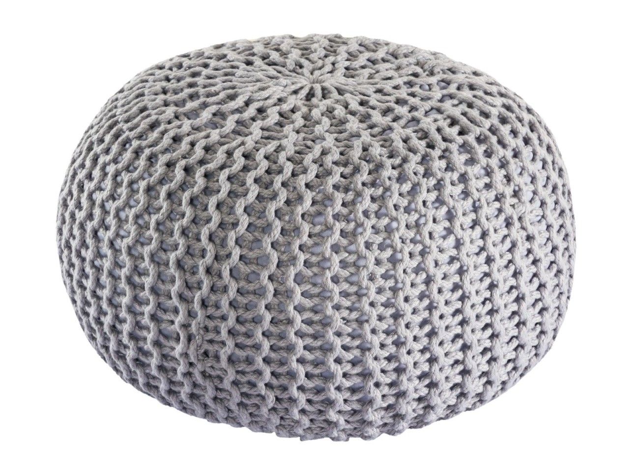 Pouf outdoor ø55cm Sitzpouf Terrasse Pool Garten grau – silbergrau