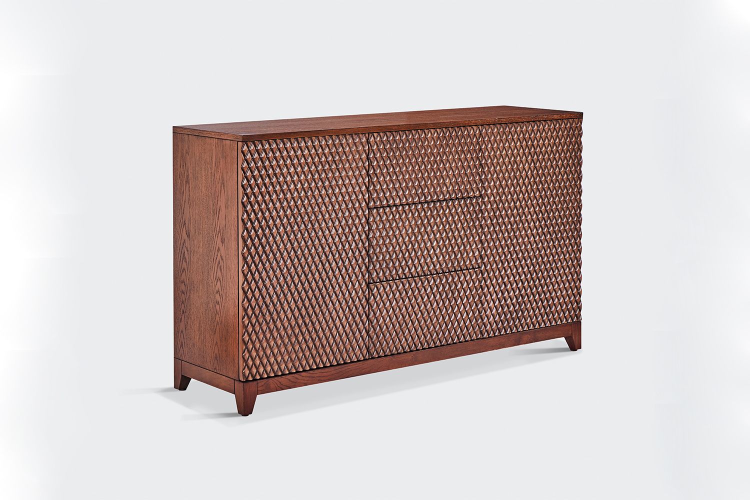 KAWOLA Sideboard COPAS 2 Türen 3 Schubladen Eiche furniert braun