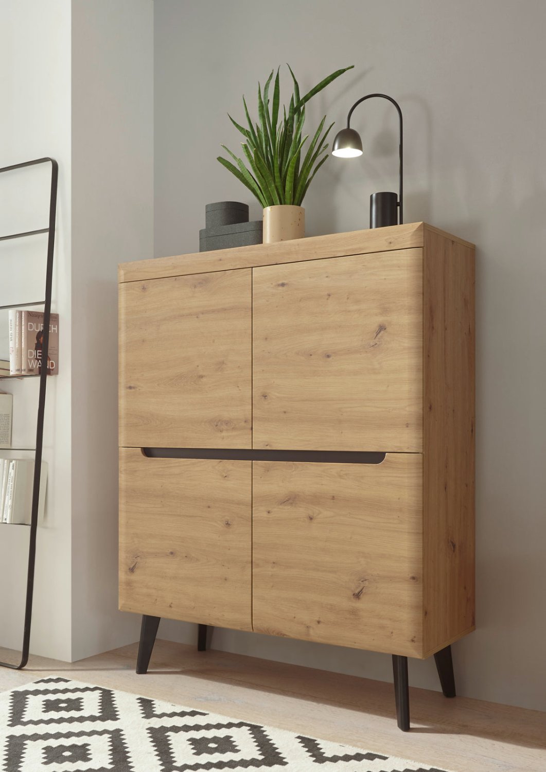 Highboard 107 cm 4-türig Eiche Tonder