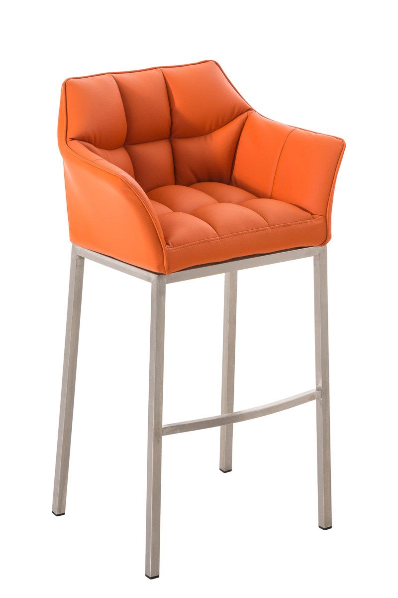 Barhocker Damaso E mit 4-Fuß Gestell orange