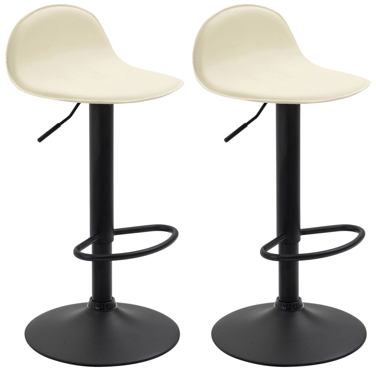 2er Set Barhocker Lana V2 schwarz creme