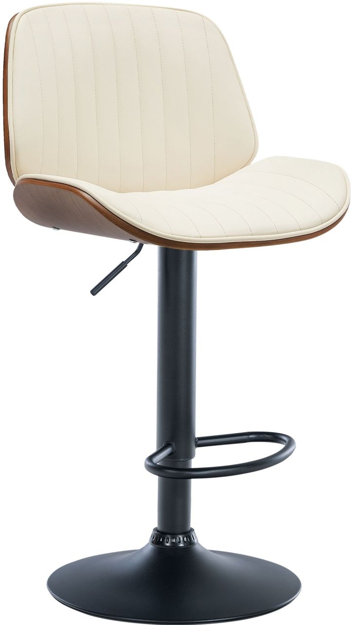 Barhocker Nova Kunstleder schwarz walnuss/creme