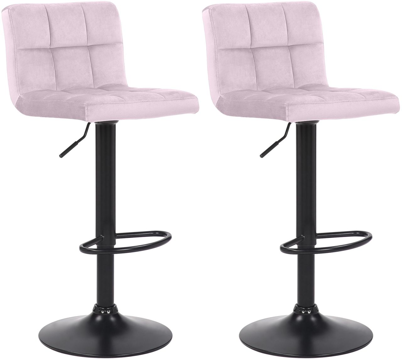 2er Set Barhocker Feni Samt rosa