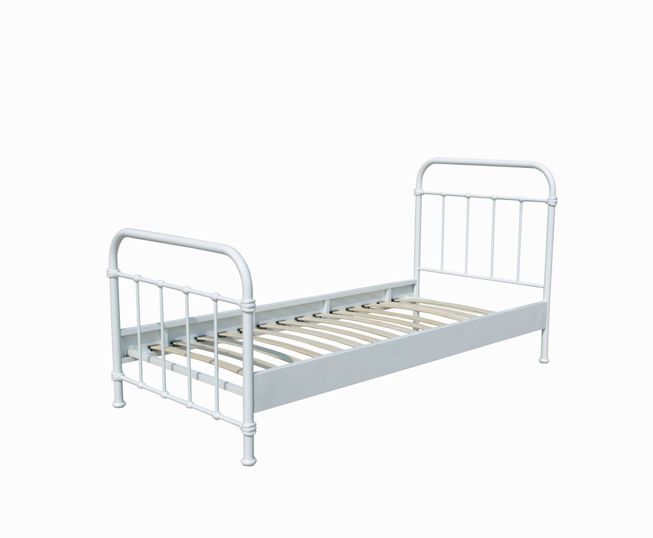 Vipack: Metallbett NEW YORK 90 x 200 weiß + Lattenrost – Einzelbett Jugendbett