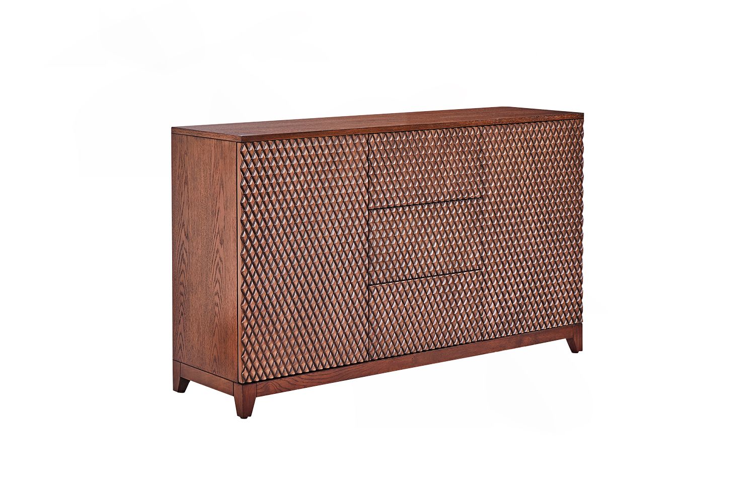 KAWOLA Sideboard COPAS 2 Türen 3 Schubladen Eiche furniert braun